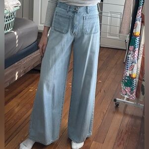Madewell Patch Pocket Super Wide Leg in Ahern Wash